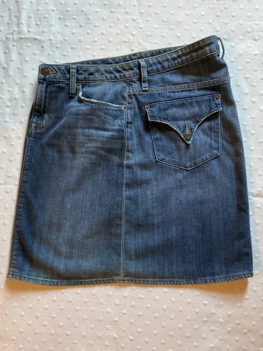 Hudson Women’s Hailey Short Denim Jean Skirt, Blue, Sz 28